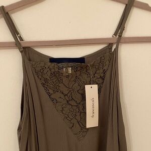 Francesca's Taupe Lace Accent Camisol